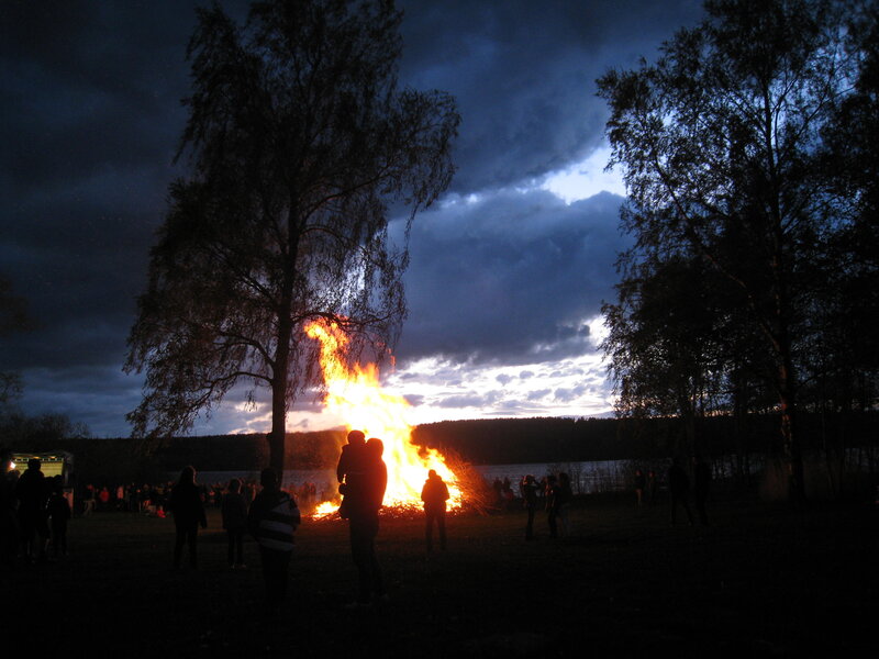 People Around Bonfire — Black