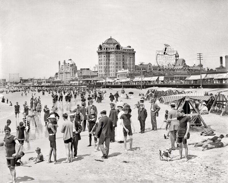 People at a Beach — Black