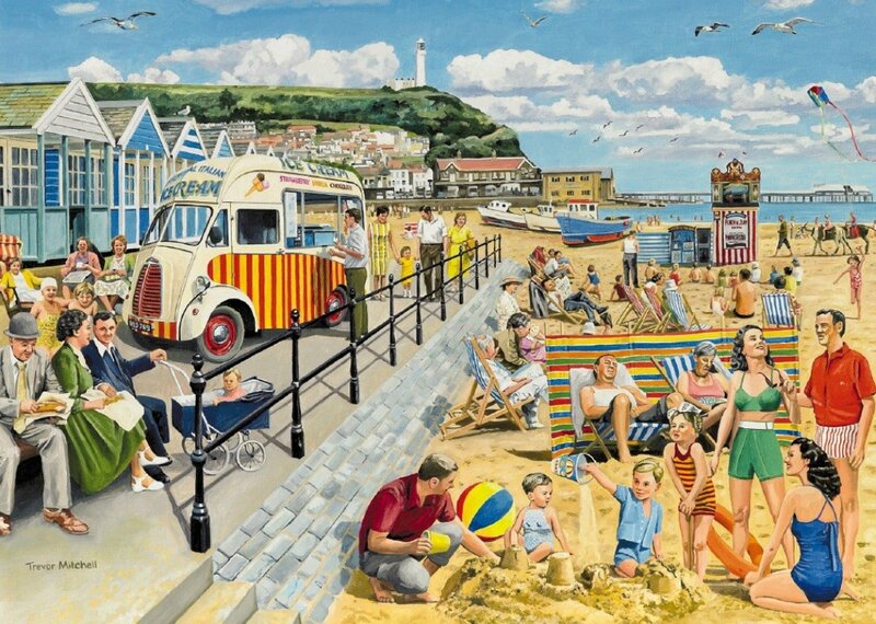 People at a Beach — Blue