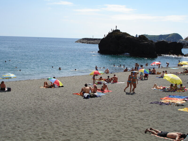 People at a Beach — Gray