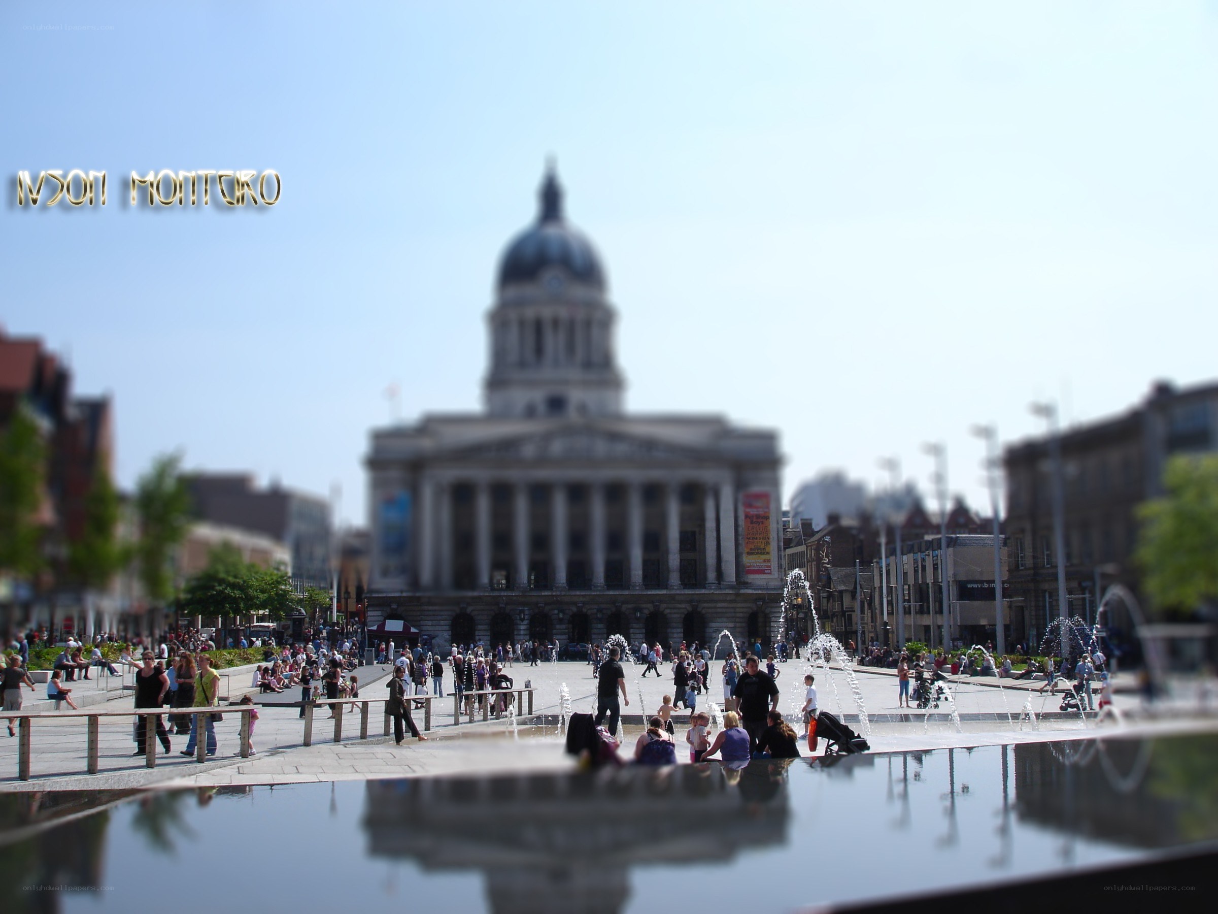 People at a city square