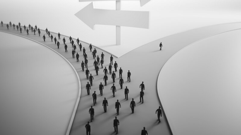 People at a Crossroads — White
