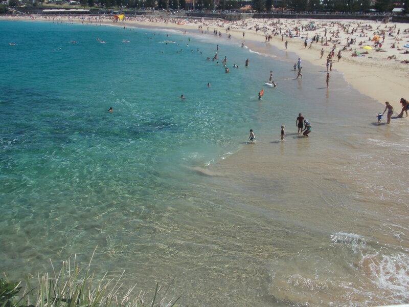 People at a Crowded Beach — Blue