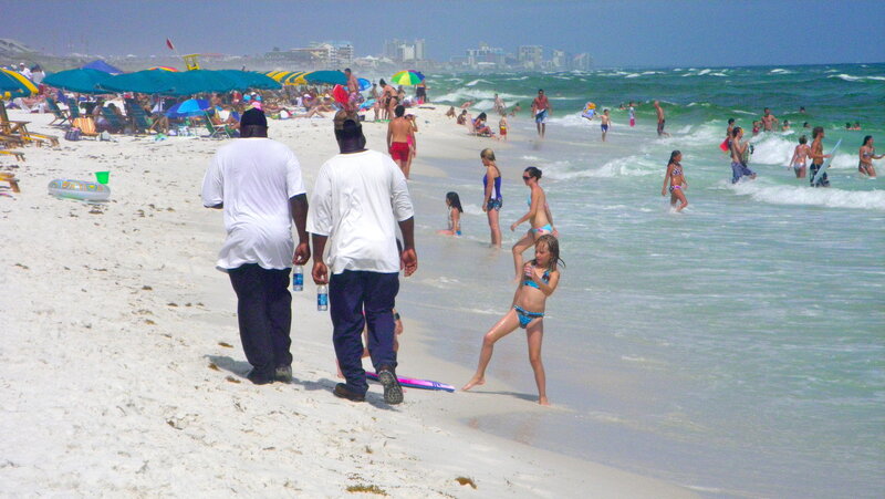 People at a Crowded Beach