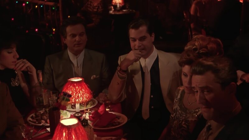 People at a Dinner Table — Red, Dramatic