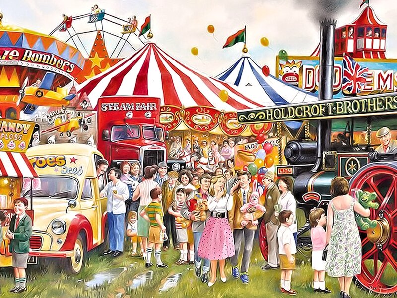 People at a Fair — Red