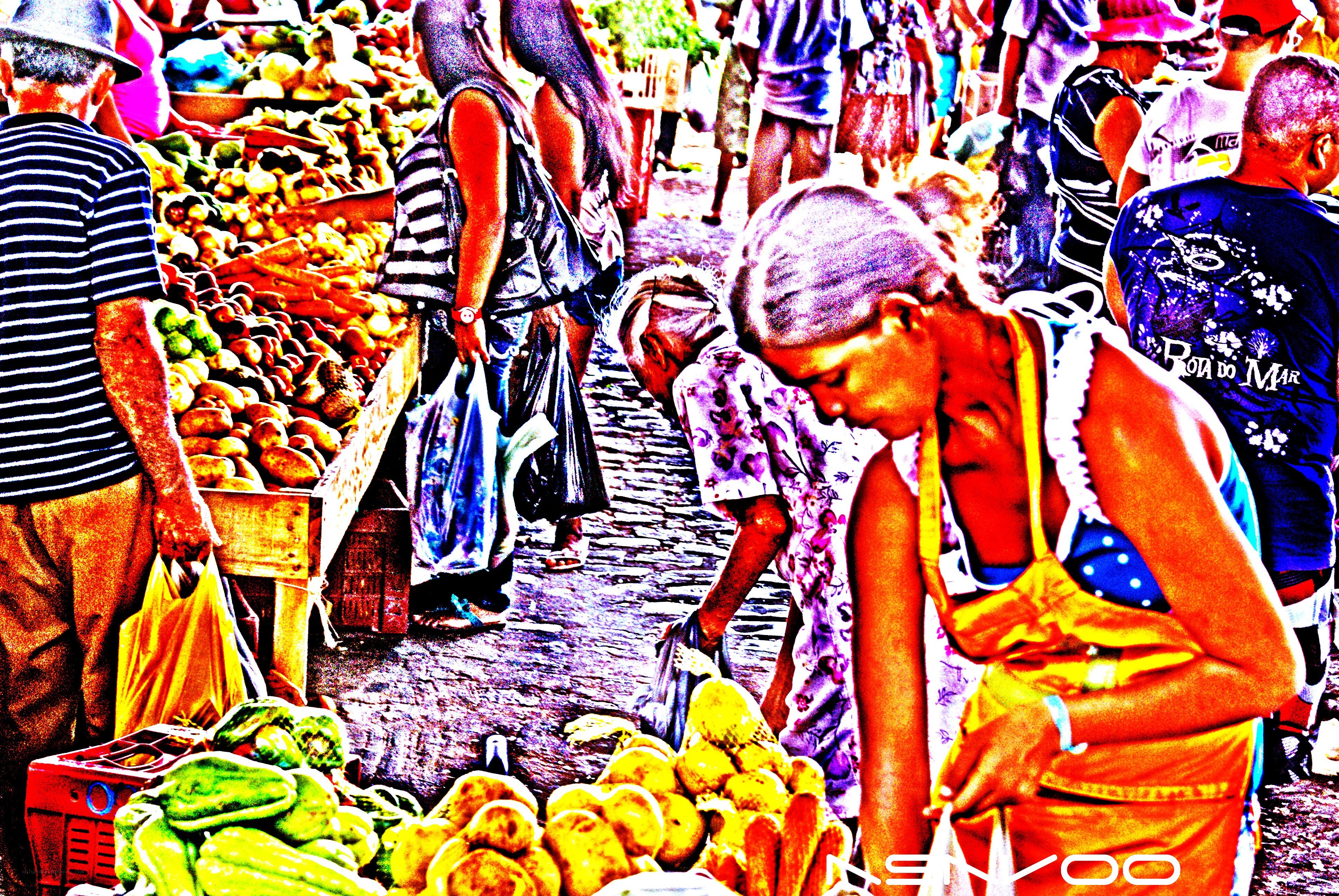 People at a fruit market