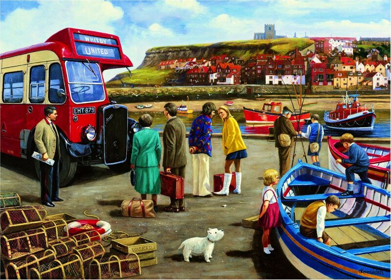 People at a Harbor — Red