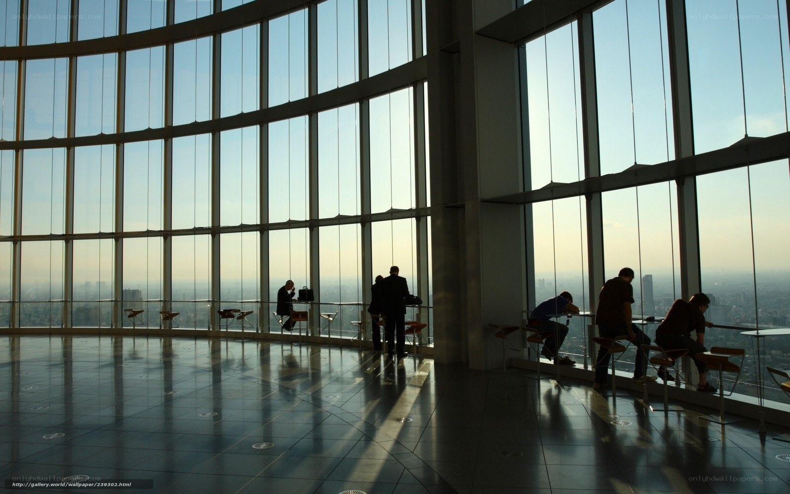 People at a high-rise observation deck