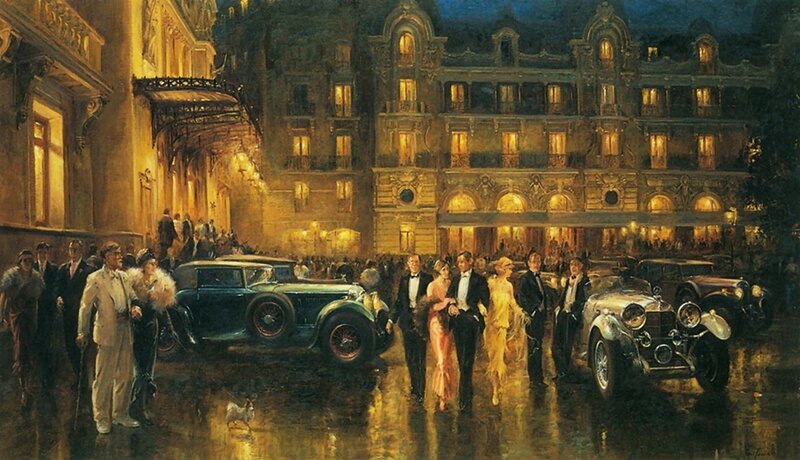 People at a Hotel Entrance