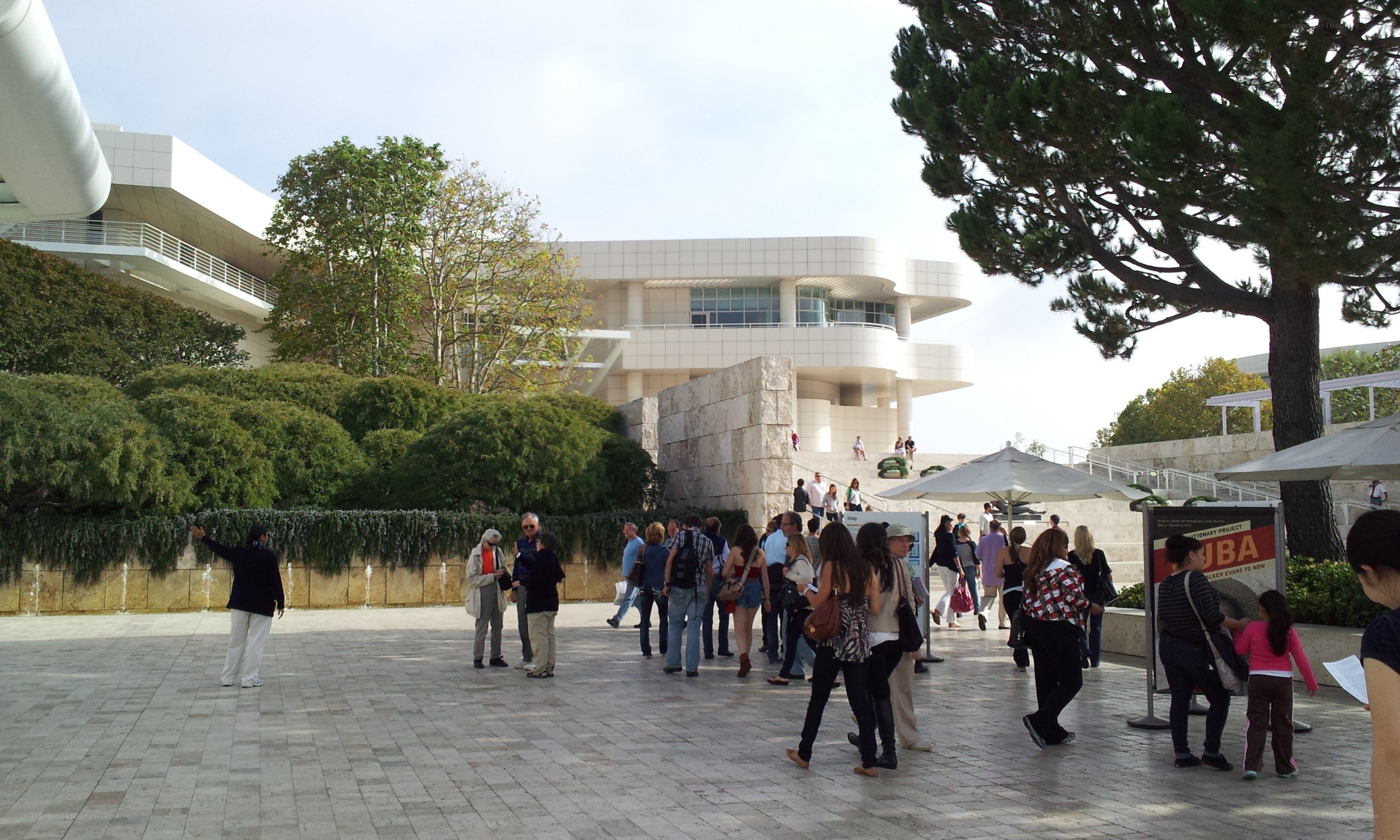 People at a modern building