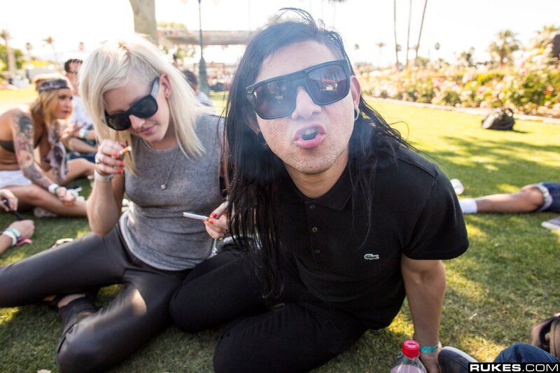 People at a music festival