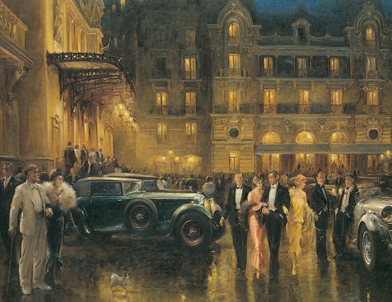 People at a Nighttime Event — Yellow