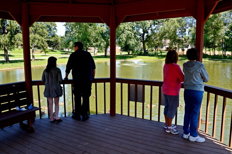 People at a Pond
