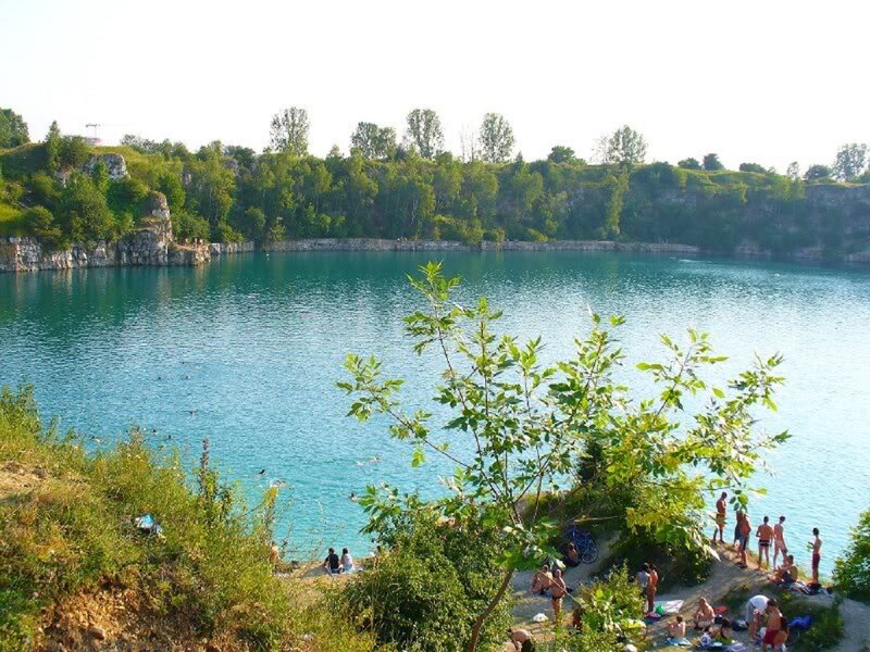 People at a Quarry Lake
