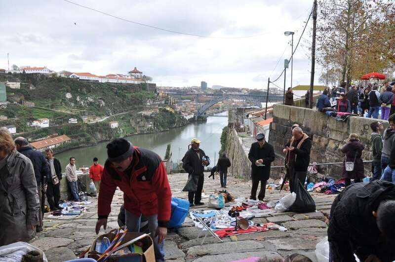 People at a Riverside Market