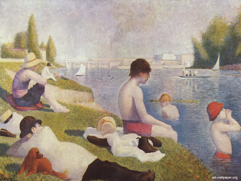 People at a riverside