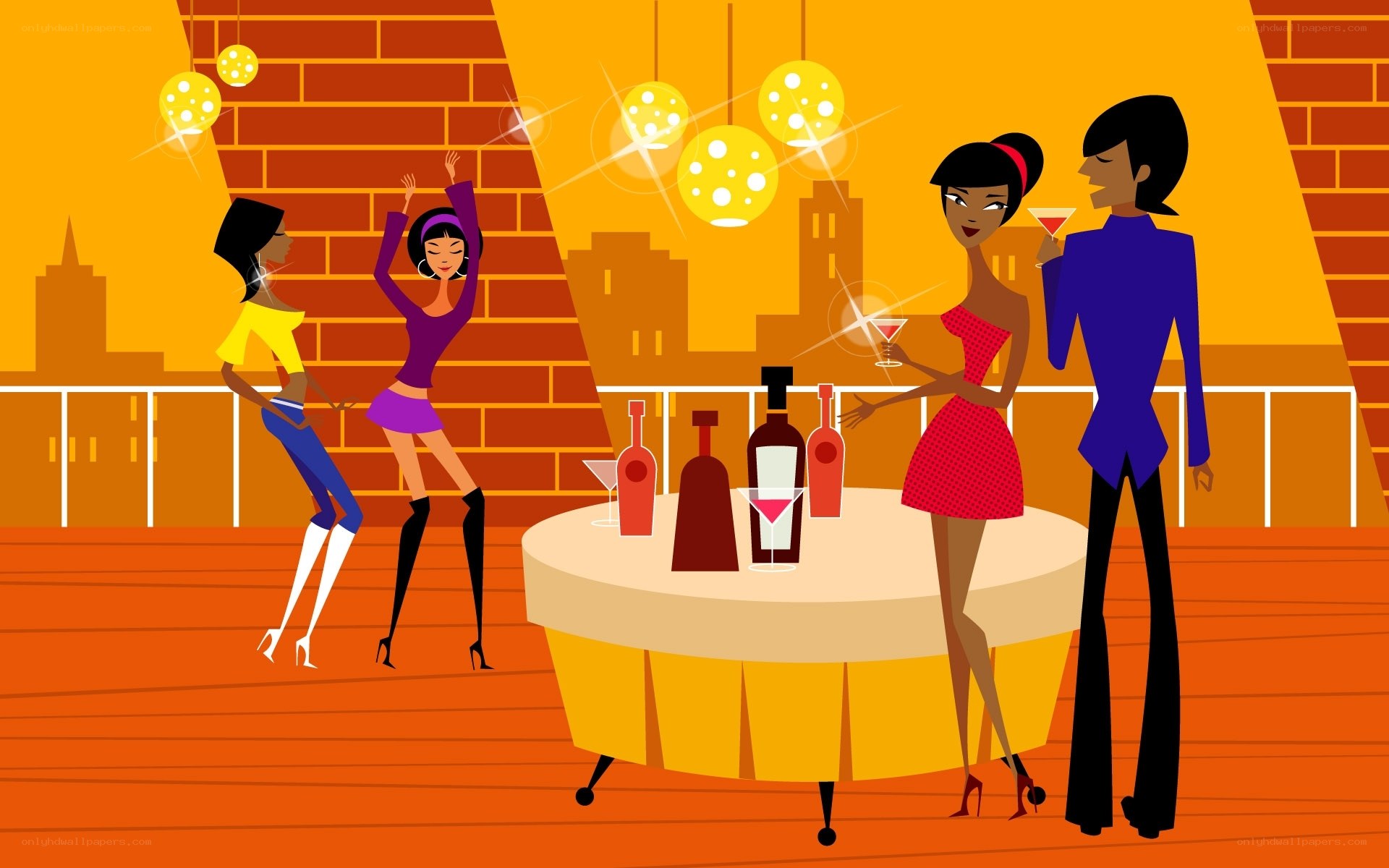 People at a rooftop party