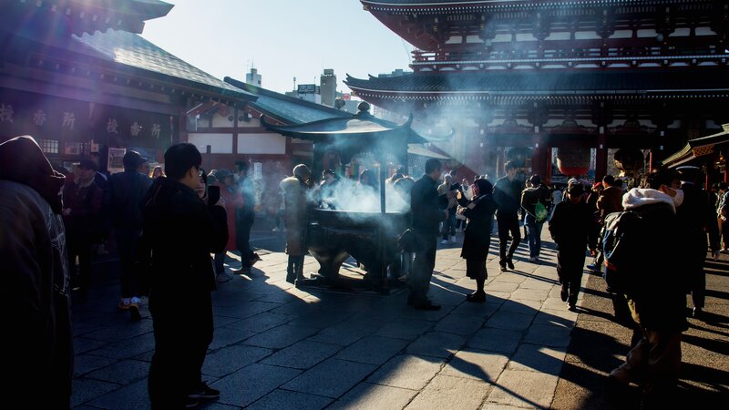 People at a Temple