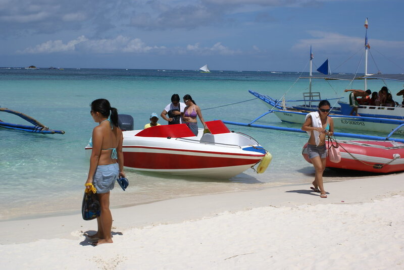 People at a tropical beach