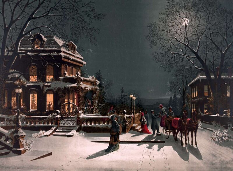 People at a Winter Party — White