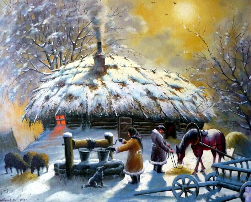 People at a Winter Well