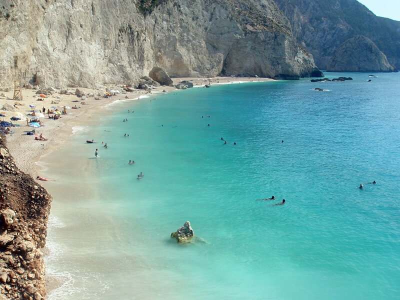 People at Beach Cove — Blue, Relaxed