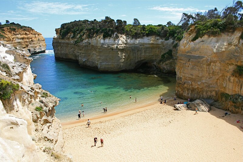 People at Beach Cove — Blue