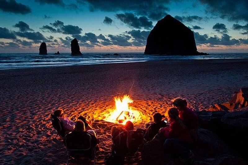 People at Beach Fire