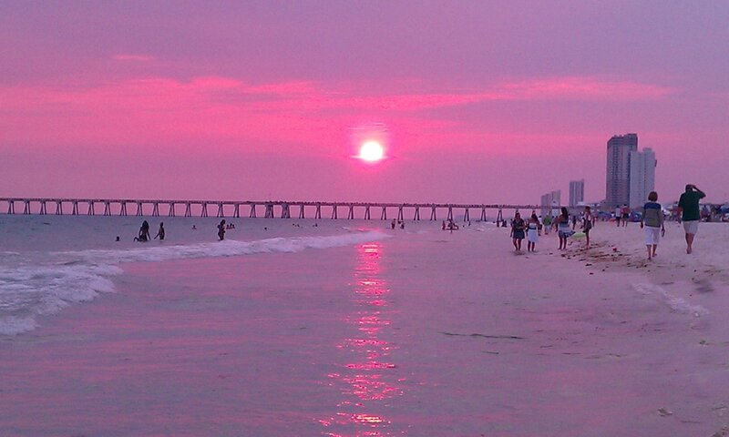 People at Beach Sunset