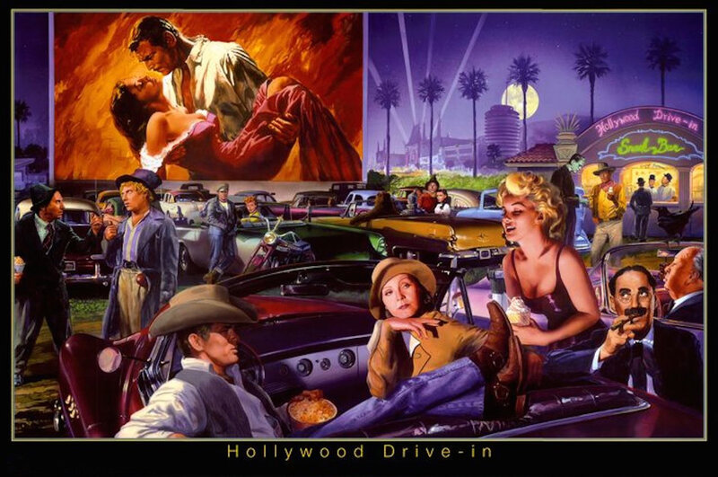 People at Drive-in Theater