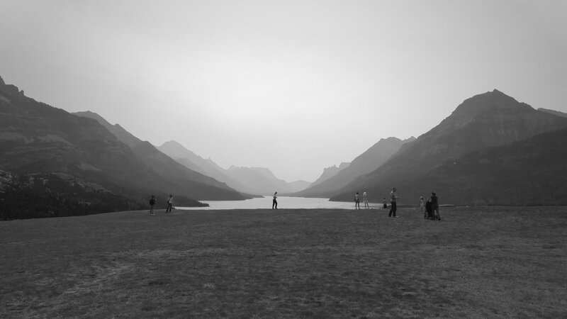 People at Lakeside — Black