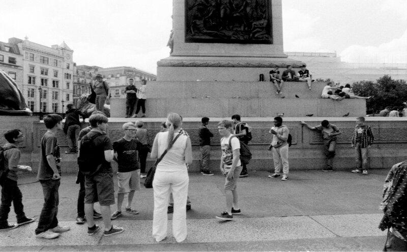 People at Monument Base
