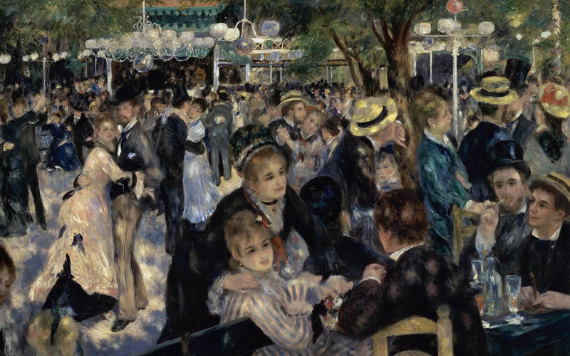 People at Outdoor Café — Green