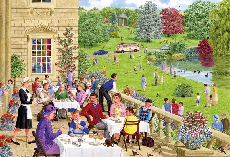 People at Outdoor Tea Party