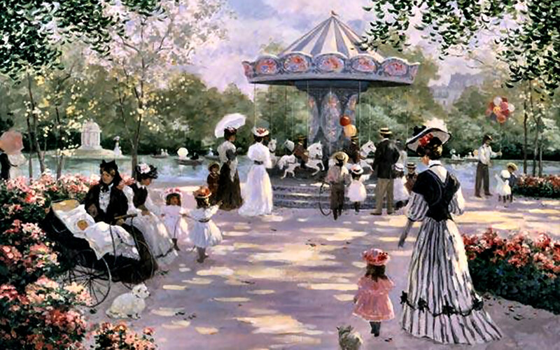 People at Park Carousel