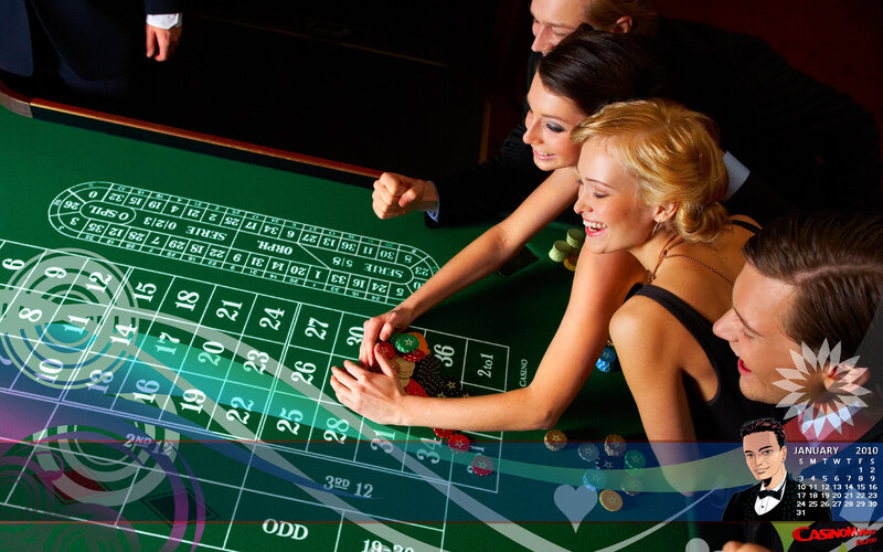 People at Roulette Table — Green, Lively, Night