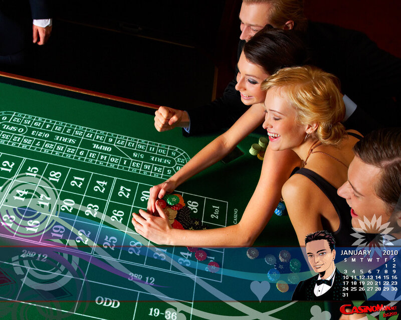 People at Roulette Table — Green