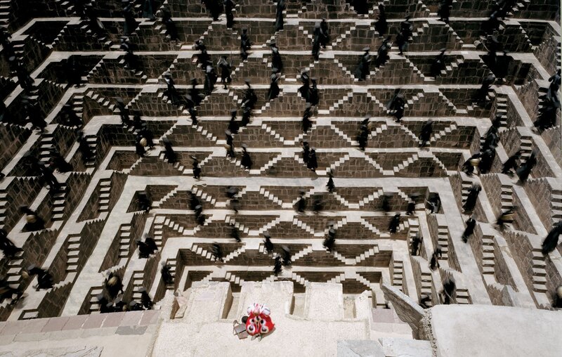 People at stepwell in India