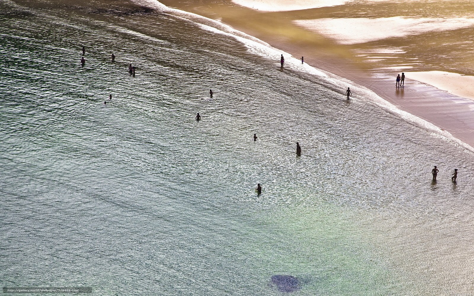 People at the beach at sunset