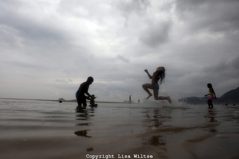 People at the Beach — Gray