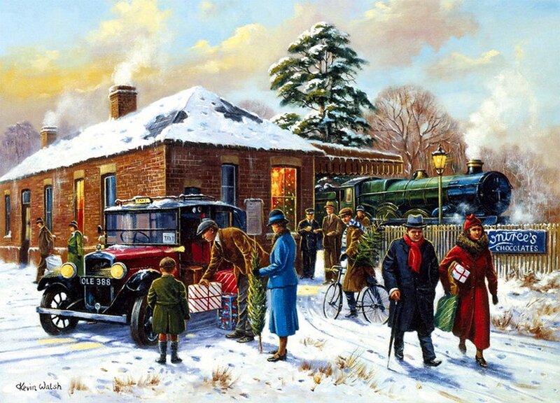 People at Train Station — Red