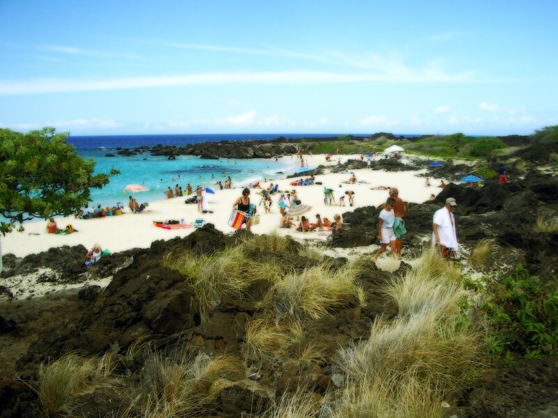 People at Tropical Beach — Blue, Relaxed, Afternoon, Photograph, Ocean