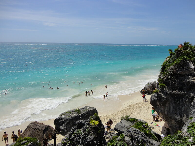 People at Tropical Beach — Blue, Relaxed
