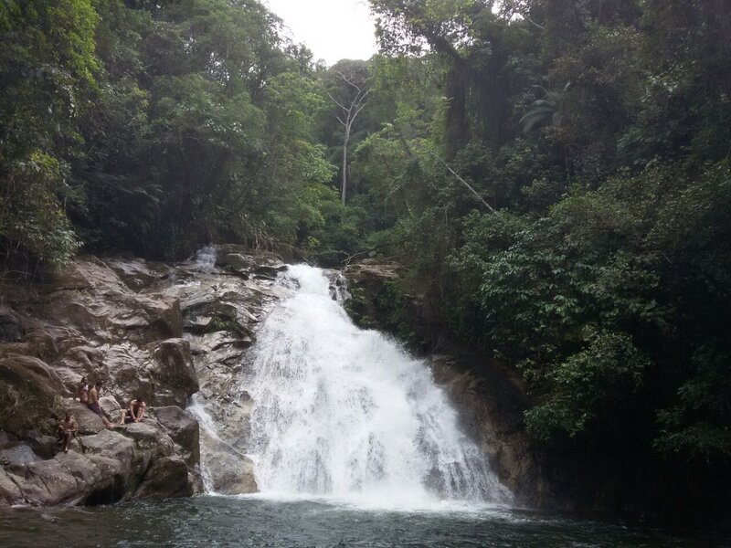 People at Waterfall — Green, Natural, Afternoon