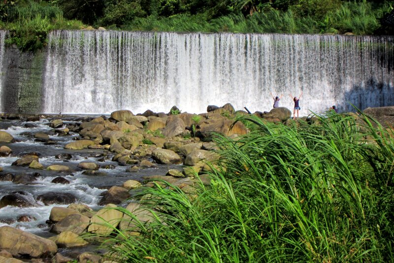 People at Waterfall — Green, Serene, Afternoon