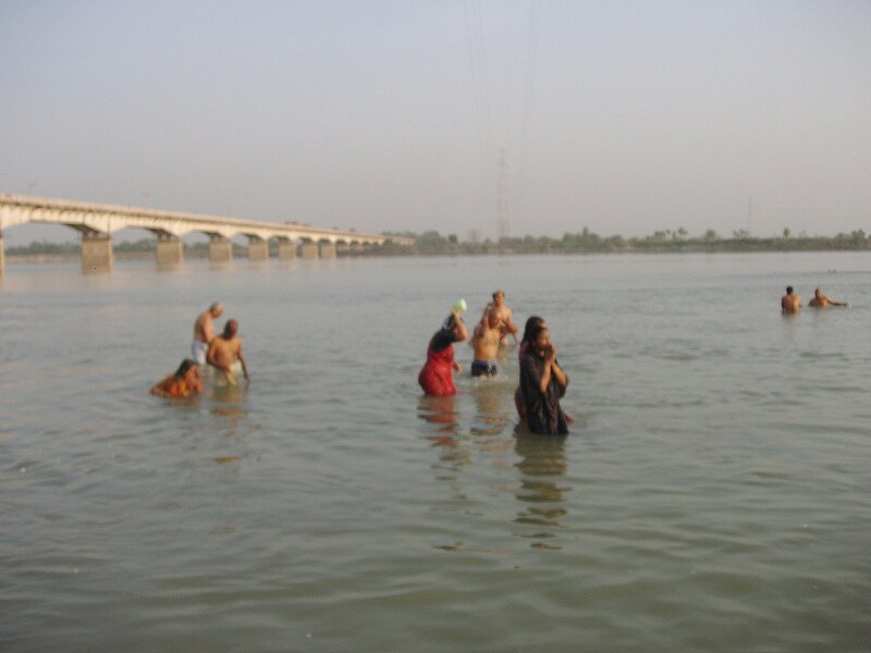 People Bathing in River