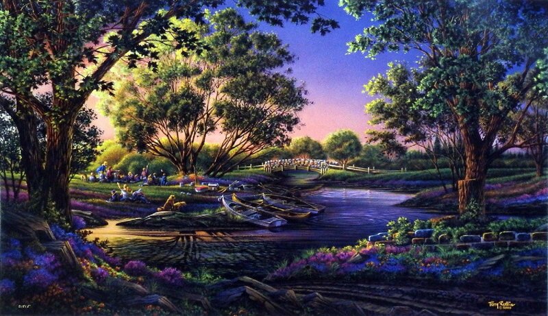 People by a River — Purple