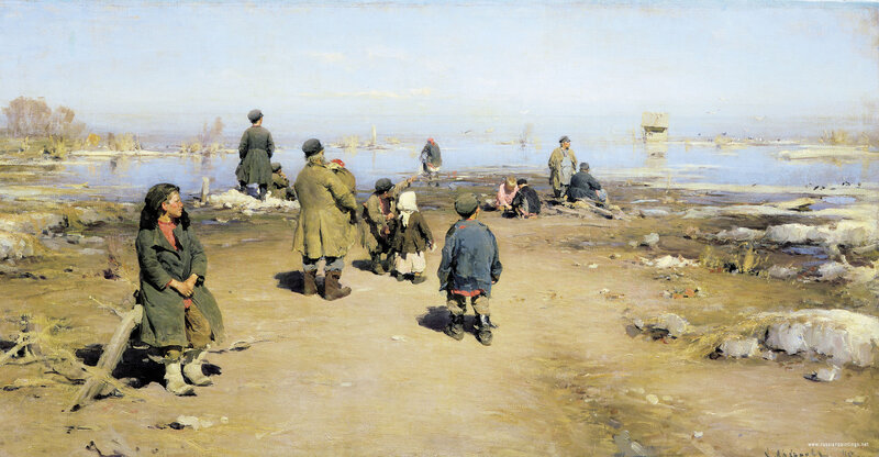 People by the riverbank