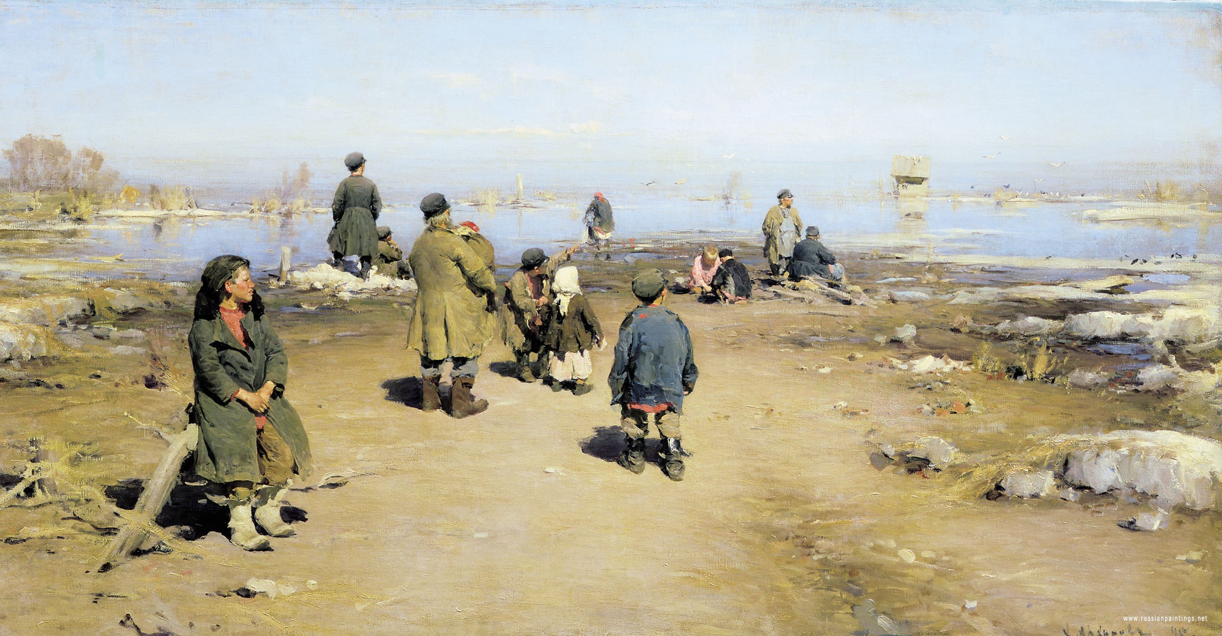 People by the riverbank
